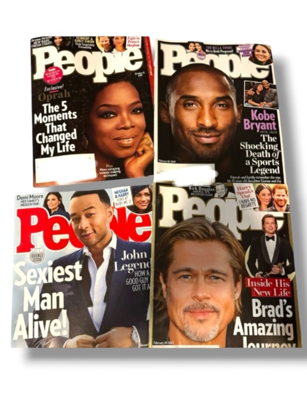 Magazines Lot 4 People Magazine Kobe Bryant Oprah John Legend Brad Pitt
